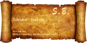 Sándor Balda névjegykártya