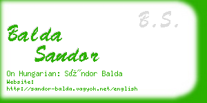 balda sandor business card